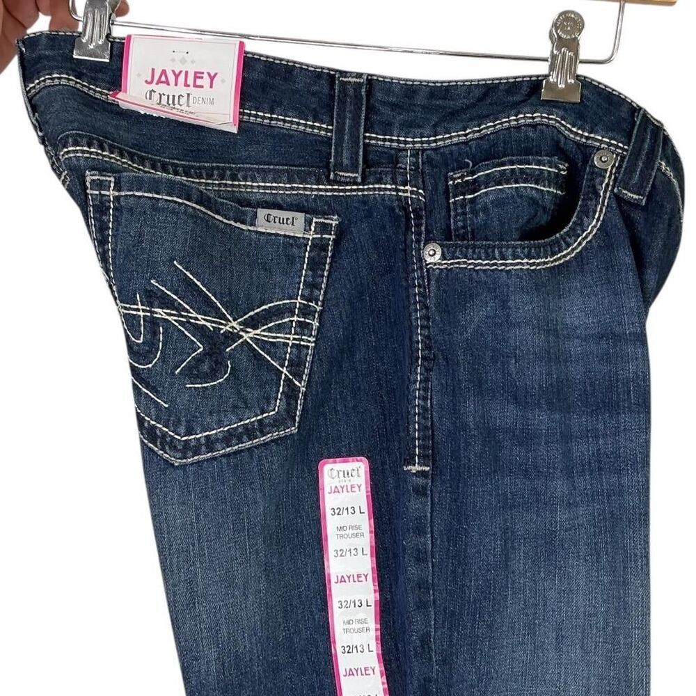 Cruel Bootcut Jeans Women 32/13 Long Blue Cotton Dark Rodeo Cowgirl Show NEW - Picture 5 of 9